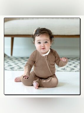 Buckle Me Baby Coats ZEN ZONE JAMS Taupe Bamboo Convertible Pajamas